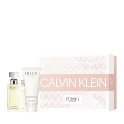 Eternity 3 Pcs Set For Women: 3.4 Eau De Parfum Spray + 10 Ml Eau De Parfum Spray + 6.7 Body Lotion