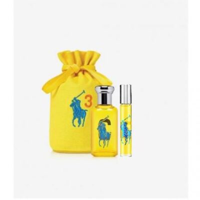 Polo Big Pony #3 Yellow 3 Pcs Set For Women: 3.4 Edt Sp + 10 Ml Edt Sp + Dopp Kit