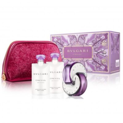 Bvlgari Omnia Amethyste 4 Pcs Set: 2.2 Eau De Toilette Sp + 2.5 Body Lotion + 2.5 Body Lotion + Beauty Pouch (Picture Box)