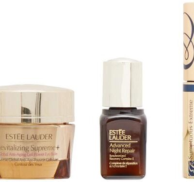 Estee Lauder Beautiful Eyes Youth Revitalizing 3 Pcs Set: 0.5 Eye Balm + 0.24 Night Repair + 0.1 Mascara