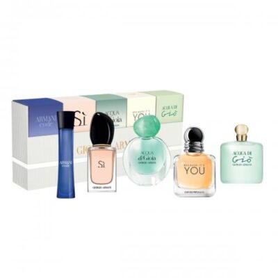 Giorgio Armani 5 Pcs Set For Women: Armani Code 3 Ml Eau De Toilette + Armani Si 7 Ml Eau De Parfum + Acqua Di Gioia 5 Ml Eau De Parfum + Because It'S You 7 Ml Eau De Parfum + Acqua Di Gio 5 Ml Eau De Parfum