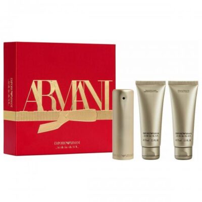 Emporio Armani 3 Pcs Set: 1.7 Eau De Parfum Spray + 2.5 Shower Gel + 2.5 Body Lotion (Hard Box)