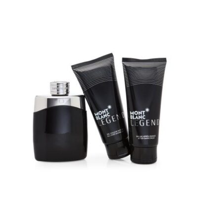Mont Blanc Legend 3 Pcs Set Men: 3.3 Eau De Toilette Spray + 3.3 After Shave Balm + 3.3 All-Over Shower Gel (Travel Set)