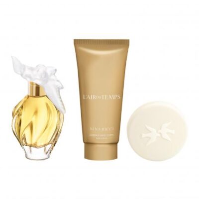 Nina Ricci L'Air Du Temps 3 Pcs Set For Women: 3.4 Eau De Toilette Spray + 3.4 Body Lotion + 3.3 G Body Soap