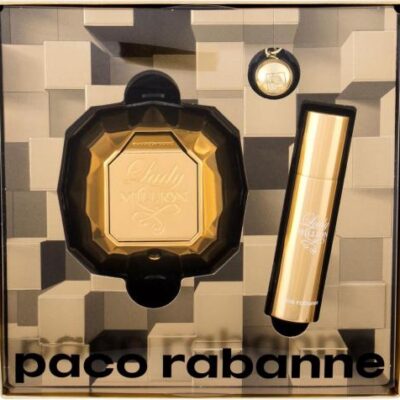 Paco Lady Million 3 Pcs Set: 1.7 Eau De Parfum Spray + 0.33 Oz Eau De Parfum + Keychain