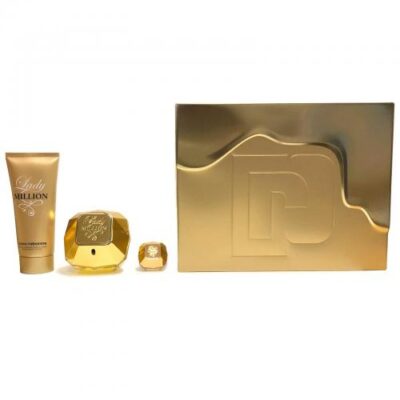 Paco Lady Million 3 Pcs Set: 1.7 Eau De Parfum Spray + 0.17 Oz Eau De Parfum + 2.5 Body Lotion