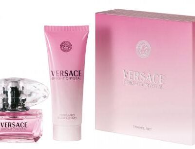 Versace Bright Crystal 2 Pcs Set: 1.7 Edt Sp + 3.4 Body Lotion (Travel)